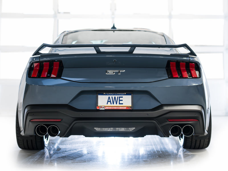 AWE Tuning 3020-42650 AWE 2024 Ford Mustang GT Fastback S650 RWD Track Edition Catback Exhaust w/ Quad Chrome Silver Tips