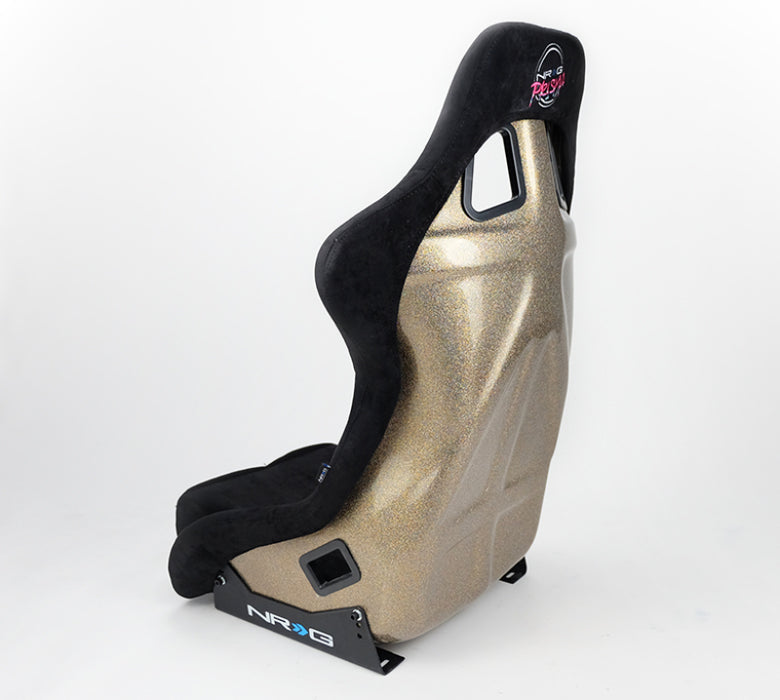 NRG FRP-302BK-ULTRA FRP Bucket Seat ULTRA Edition - Large (Black Alcantara/Gold Glitter Back)