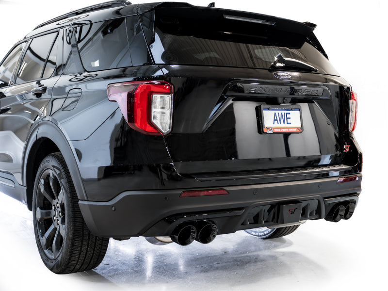 Awe Tuning Explorer ST Exhaust Dual Exh Quad Black Tips AWE3015-43625