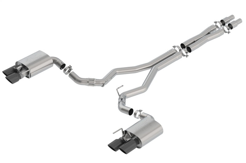 Borla 140743BC 2018 Ford Mustang GT 5.0L AT/MT 3in ATAK Catback Exhaust Black Chrome Tips w/ Valves