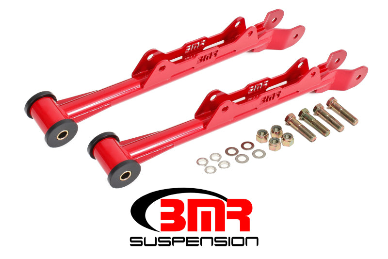 BMR Suspension MTCA030R BMR 10-15 5th Gen Camaro Chrome Moly Non-Adj. Rear Lower Control Arms (Delrin) - Red