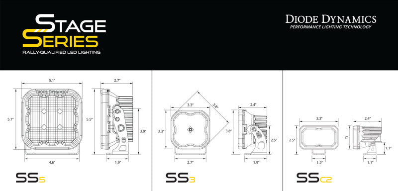 Diode Dynamics DD7559 17-22 Ford Super Duty Stage Series Backlit Ditch Light Kit