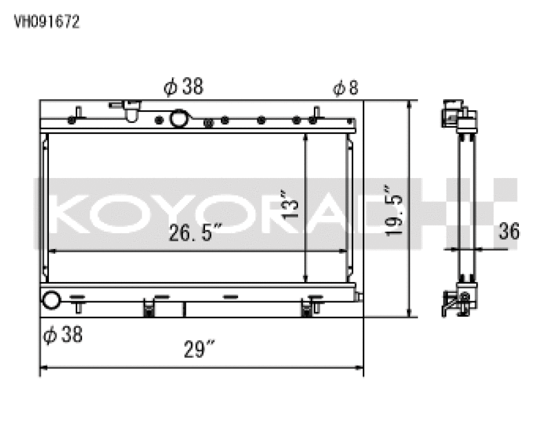 Koyo VH091672 03-07 Subaru Impreza WRX/STI (MT / w/ Filler Neck) Radiator