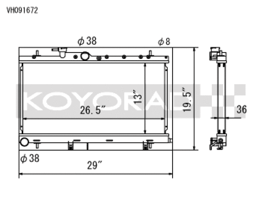 Koyo VH091672 03-07 Subaru Impreza WRX/STI (MT / w/ Filler Neck) Radiator