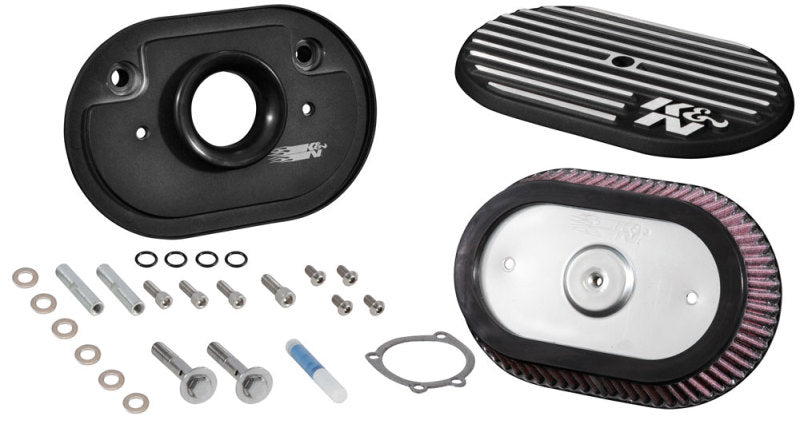 K&N Engineering RK-3953 K&N Street Metal Intake System for 02-06 Harley Davidson Road King F/I 88cl Side Draft Dyna/Softail