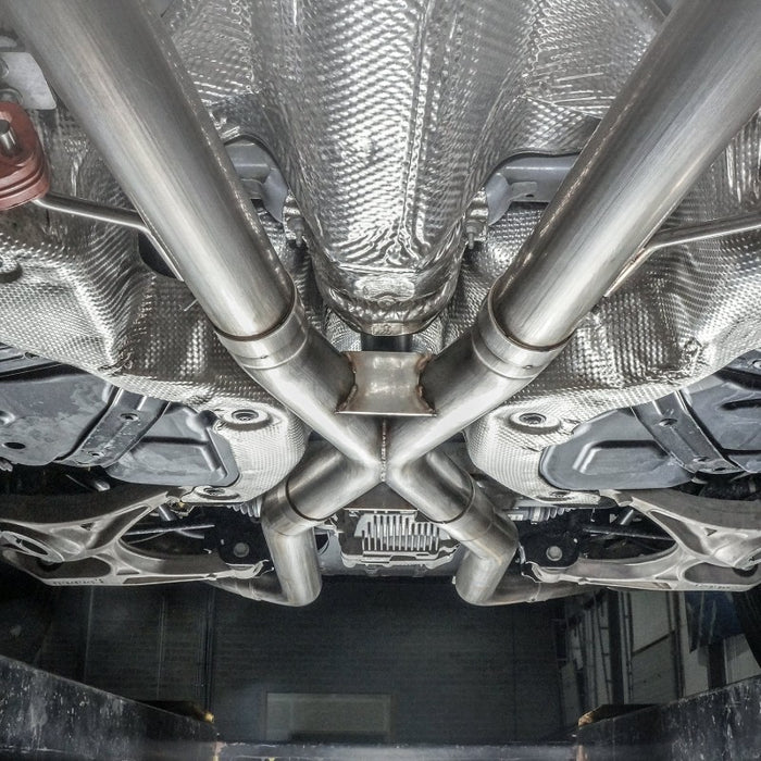 Stainless Works JEEP1862CB-S 2018 Jeep TrackHawk 6.2L 3in Catback System X-Pipe Turbo S-Tube Muffler Stock Exit