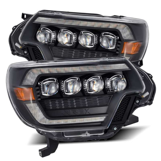 AlphaRex 880753 12-15 Toyota Tacoma NOVA LED Proj Headlights Plank Style Black w/Activ Light/Seq Signal/DRL