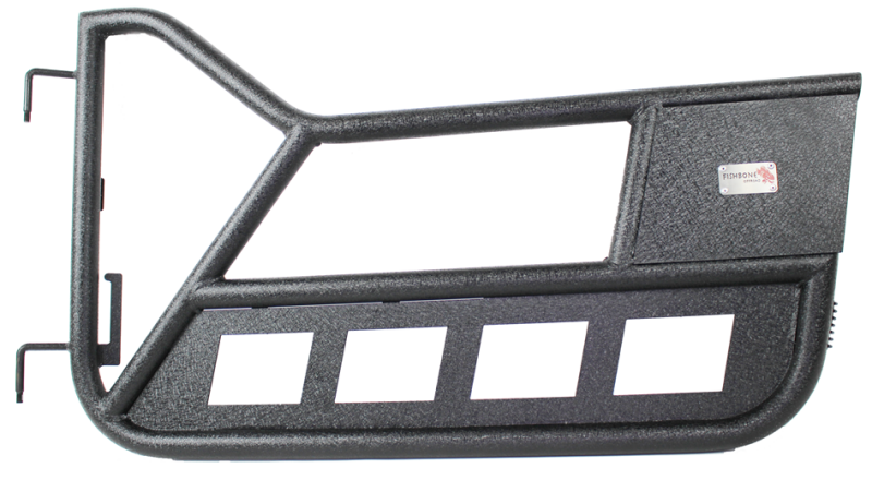 Fishbone Offroad FB24077 97-06 Jeep Wrangler TJ Front Tube Doors - Black Textured Powdercoat Steel