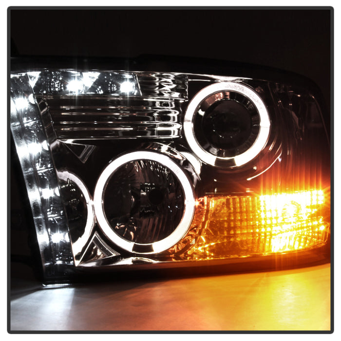 SPYDER 5010056 Spyder Dodge RAM 1500 09-14 10-14 Projector Headlights Halogen- LED Halo LED- Smke PRO-YD-DR09-HL-SM