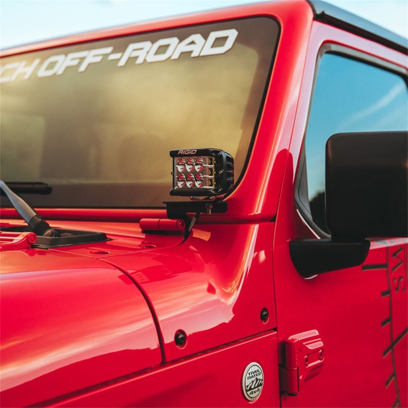Rigid Industries 41659 2018 Jeep JL - A-Pillar Mount Kit - Mounts Set of D / D-SS / SR-M / Ignite Series