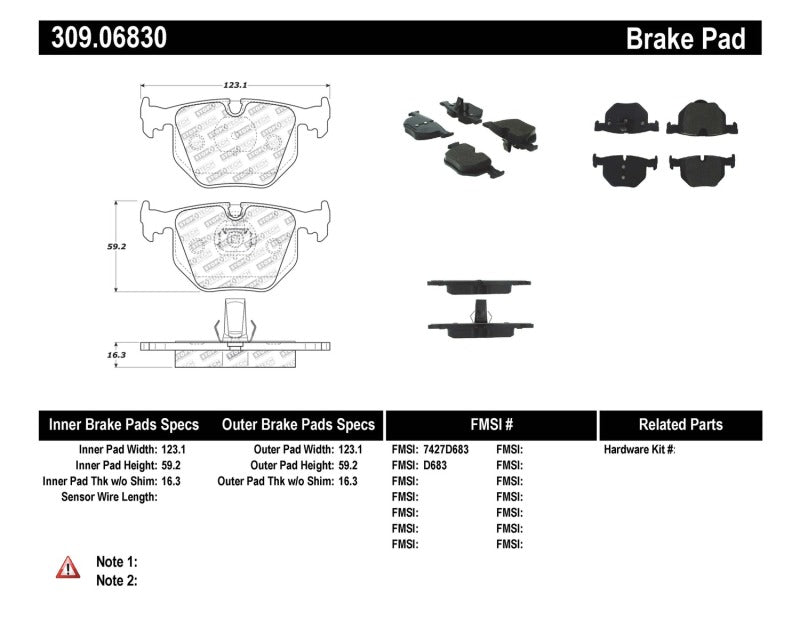 Stoptech 309.06830 StopTech Performance 01-07 BMW M3 E46 / 00-04 M5 / 04-09 X3 / 00-06 X5 / 1/06-09 Z4 / 9/00-07 330 /