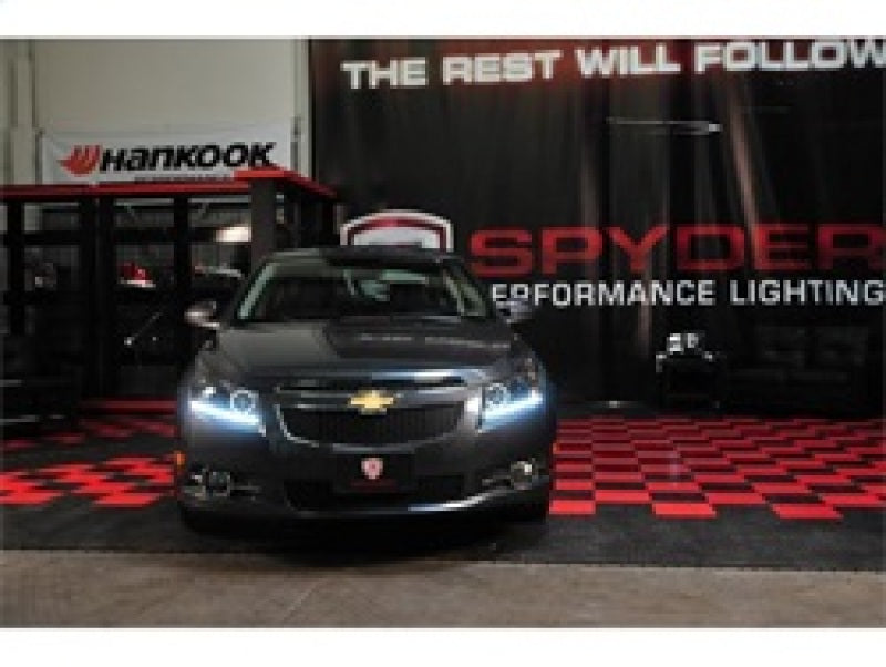 SPYDER 5037916 Spyder Chevy Cruze 11-14 Projector Headlights LED Halo -DRL Blk High H1 Low H7 PRO-YD-CCRZ11-DRL-BK