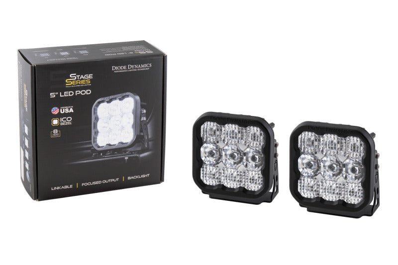 Diode Dynamics DD6780P SS5 LED Pod Sport - White Driving (Pair)