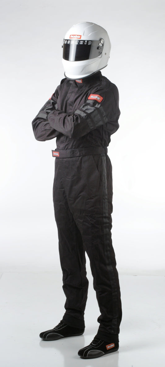 Racequip 110007 RaceQuip Black SFI-1 1-L Suit - 2XL