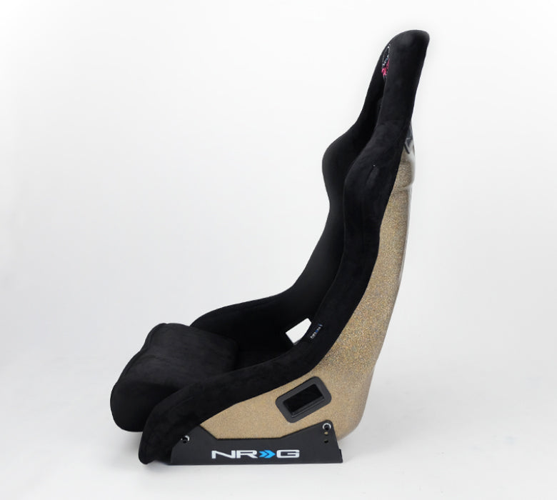 NRG FRP-302BK-ULTRA FRP Bucket Seat ULTRA Edition - Large (Black Alcantara/Gold Glitter Back)