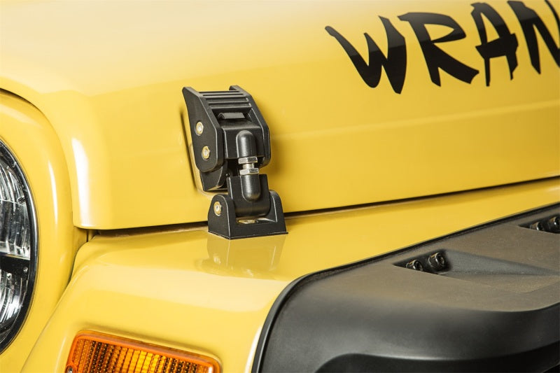 Rugged Ridge 11210.18 97-06 Jeep Wrangler TJ Textured Black Hood Catches