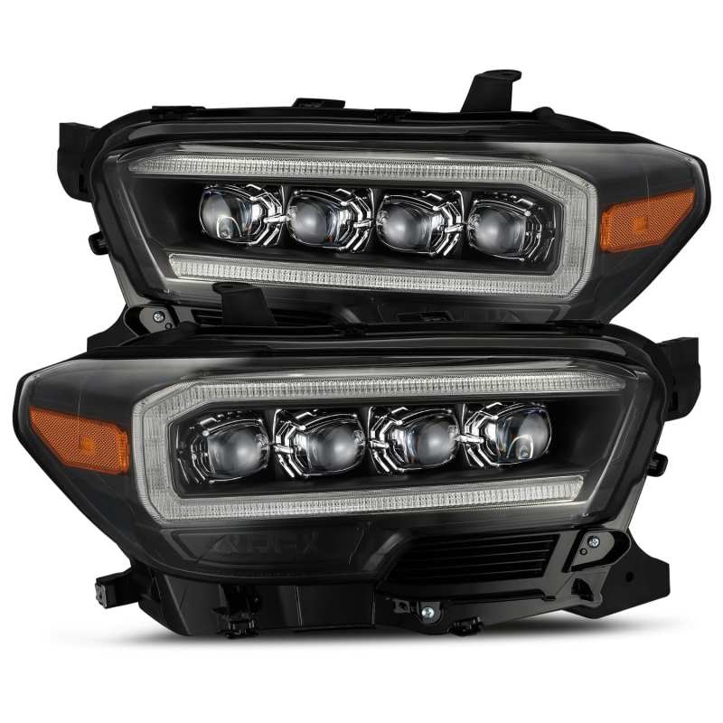AlphaRex 880707 16-20 Toyota Tacoma NOVA LED Projector Headlights Plank Style Black w/Activation Light