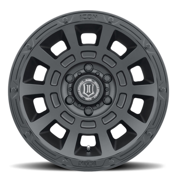 ICON 2817855557SB Thrust 17x8.5 5x150 25mm Offset 5.75in BS Satin Black Wheel