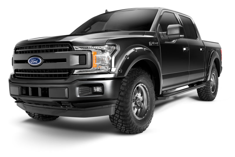 Bushwacker 20945-32 18-20 Ford F-150 (Excl Models w/Tech Pkg) Pocket Style Flares 4pc - Agate Black Met