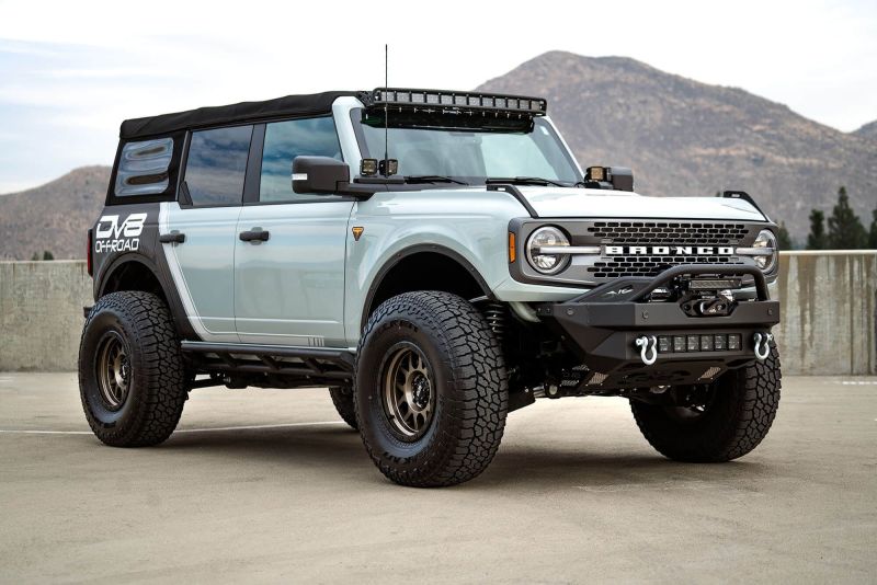 DV8 Offroad FBBR-02 2021+ Ford Bronco Modular Front Bumper Winch Capable w/ Auxiliary Light Mounts