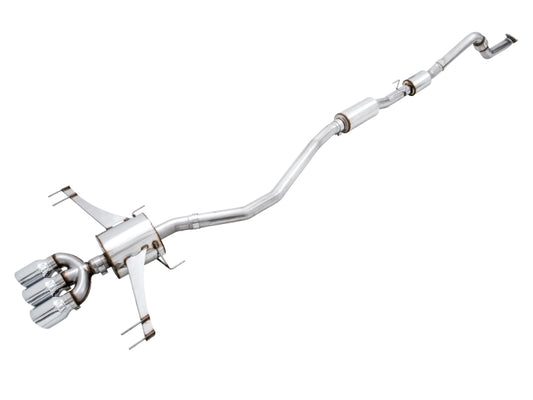 AWE Tuning 3015-42666 2017+ Honda Civic Type R Touring Edition Exhaust w/Front & Mid Pipes - Chrome Silver Tips
