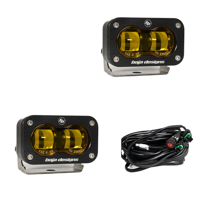 Baja Designs 237811 Universal S2 SAE Spot LED (Pair) - Amber