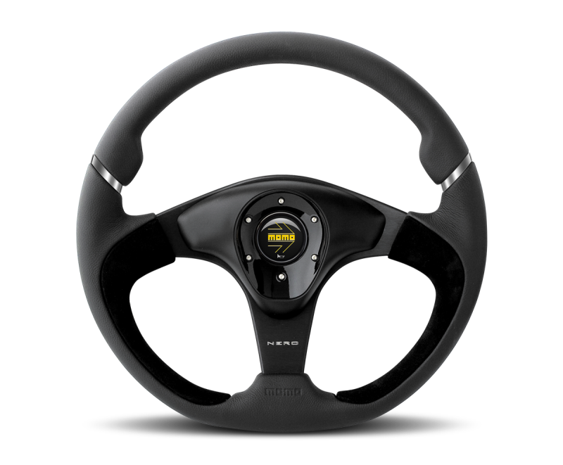 MOMO NER35BK0B Momo Nero Steering Wheel 350 mm - Black Leather/Suede/Black Spokes
