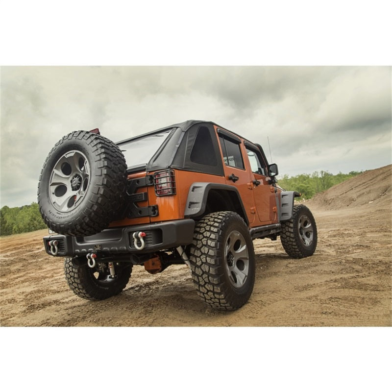 Rugged Ridge 13750.38 Bowless Soft Top Black Diamond 4-Door 07-18 Jeep Wrangler JK