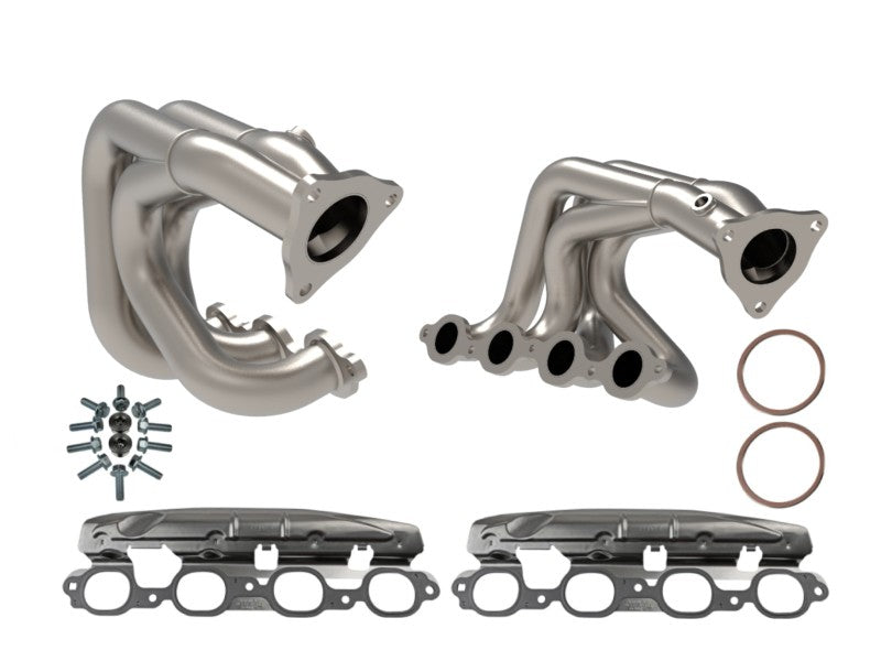 aFe 48-34148-T Twisted 304SS Header 2020 Chevy Corvette (C8) 6.2L V8 - Titanium Ceramic Coated