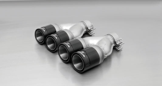 Remus 0010 84CB 2006 Peugeot 207 1.4L/1.6L 84mm Black Chrome Straight w/Carbon Insert Tail Pipe Set