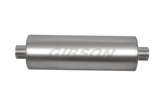 Gibson BM0113 MWA Superflow Center/Center Round Muffler - 5x10in/2.5in Inlet/2.5in Outlet - Stainless