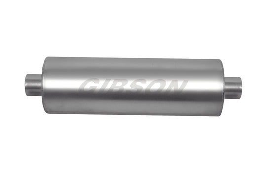 Gibson BM0113 MWA Superflow Center/Center Round Muffler - 5x10in/2.5in Inlet/2.5in Outlet - Stainless