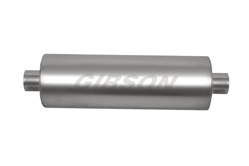 Gibson BM0114 MWA Superflow Center/Center Round Muffler - 5x10in/3in Inlet/3in Outlet - Stainless