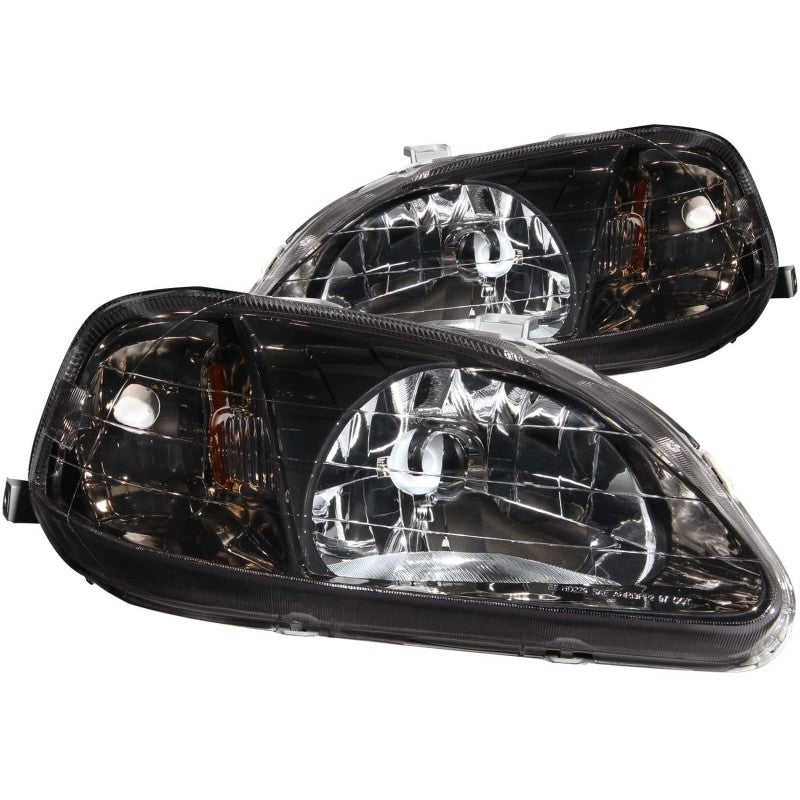 ANZO 121234 1999-2000 Honda Civic Crystal Headlights Gun-Metal Gray