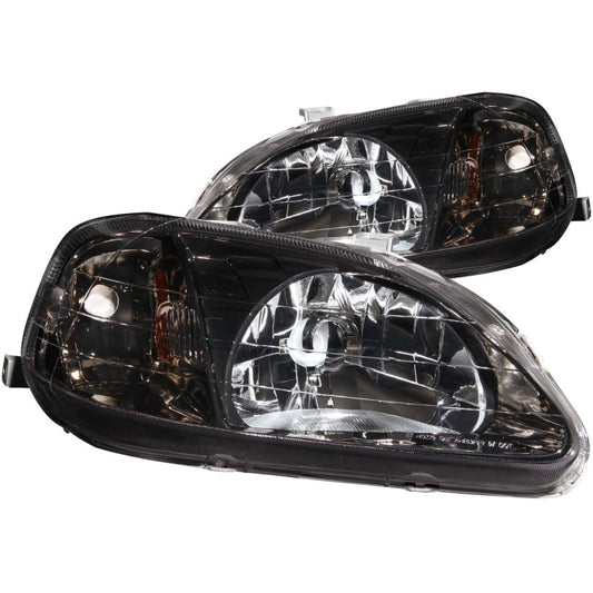 ANZO 121234 1999-2000 Honda Civic Crystal Headlights Gun-Metal Gray