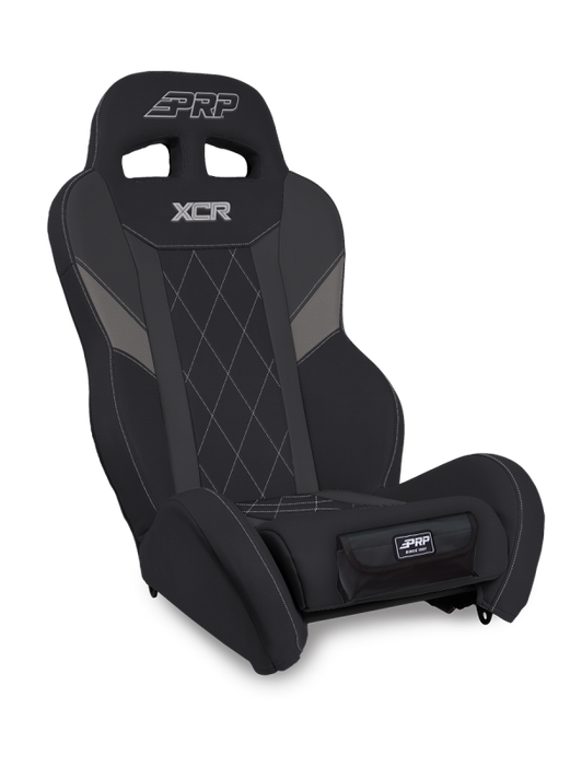 PRP Seats A8001-PORXP-203-SDFP PRP XCR Suspension Seat - Black/Gray w Diamond Stitch and Front Pocket