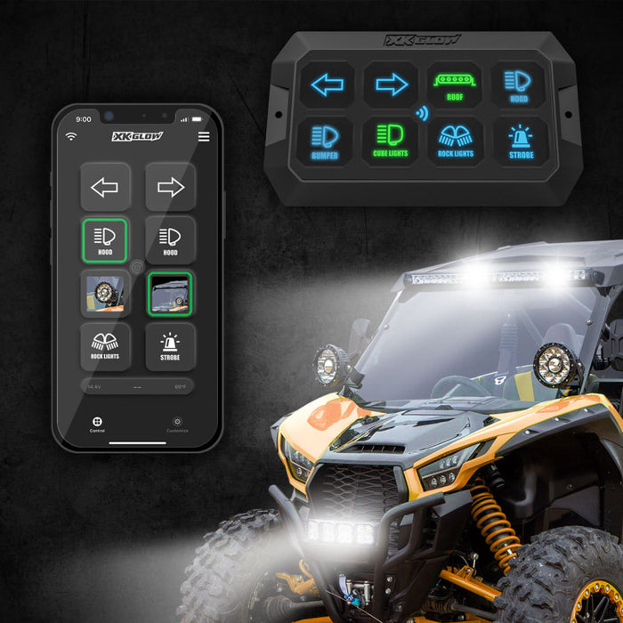 XKGLOW XK-CMD-KIT XK Glow XKcommand Bluetooth Switch Panel for Lights 12V Accessory Offroad