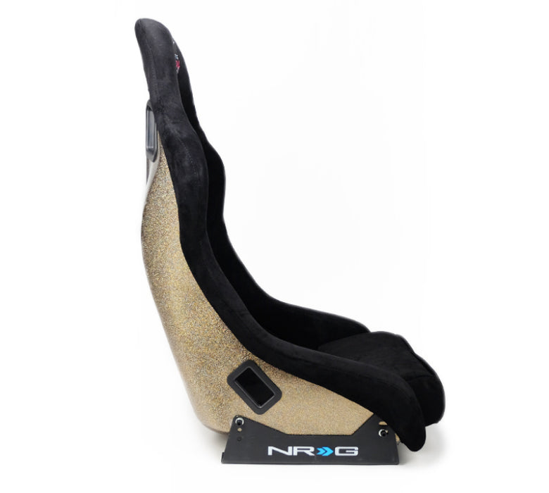 NRG FRP-303BK-ULTRA FRP Bucket Seat ULTRA Edition - Medium (Black Alcantara/Gold Glitter Back)
