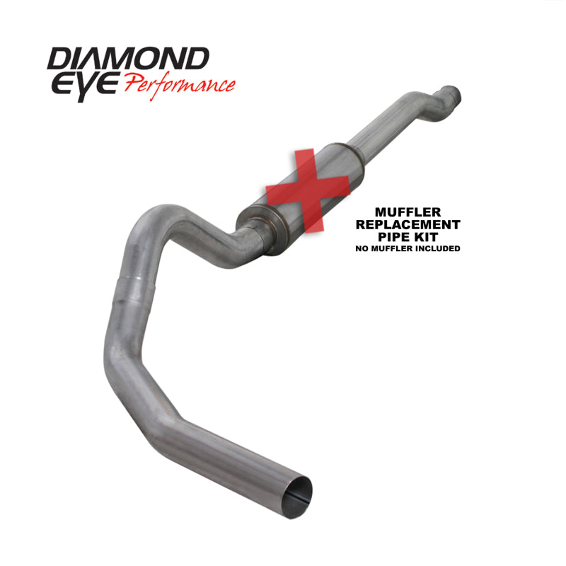 Diamond Eye Performance K4338A-RP Diamond Eye KIT 4in CB MFLR RPLCMENT PIPE SGL AL: 03-07 FORD 6.0L F250/F350 (Extended Cab Only)