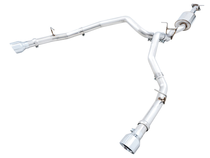 AWE Tuning 3015-32005 19-21 RAM 1500 5.7L (w/Cutouts) 0FG Dual Rear Exit Cat-Back Exhaust - Chrome Silver Tips