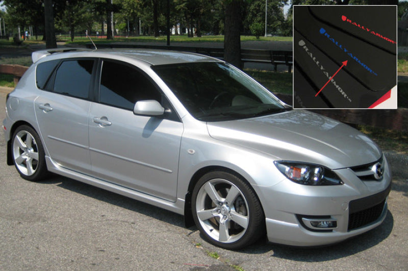 Rally Armor MF9-UR-BLK/BL 04-09 Mazda3/Speed3 Black UR Mud Flap w/ Blue Logo