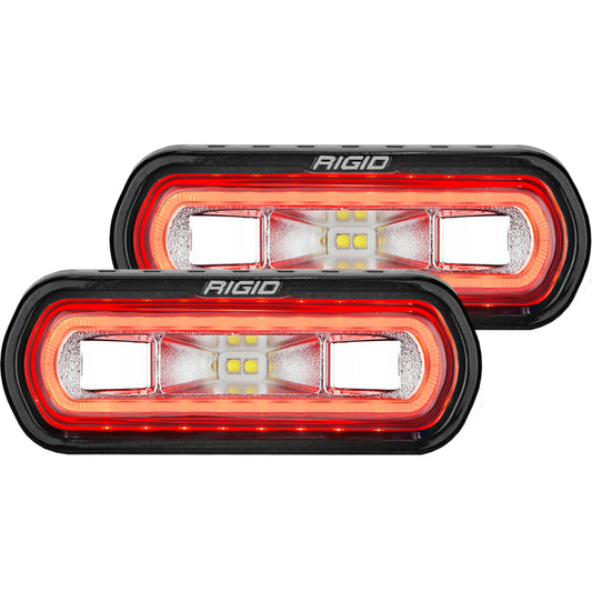 Rigid Industries 53122 SR-L Series Surface Mount LED Spreader Pair w/ Red Halo - Universal