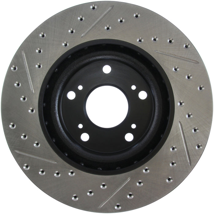 Stoptech 127.40057L StopTech 02-06 Acura RSX Type S / 06-09 Honda Civic Si Slotted & Drilled Left Front Rotor