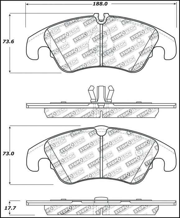 Stoptech 309.13220 StopTech Performance 08-10 Audi A5 / 10 S4 / 09-10 Audi A4 (except Quattro) Front Brake Pads