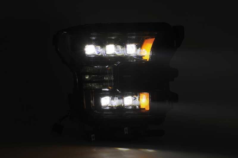 AlphaRex 880163 17-20 Ford Raptor NOVA LED Proj Headlights Plank Style Alpha Black w/Activ Light/Seq Signal