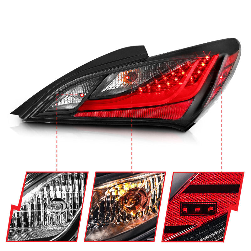 ANZO 321347 10-13 Hyundai Genesis 2DR LED Taillights Smoke