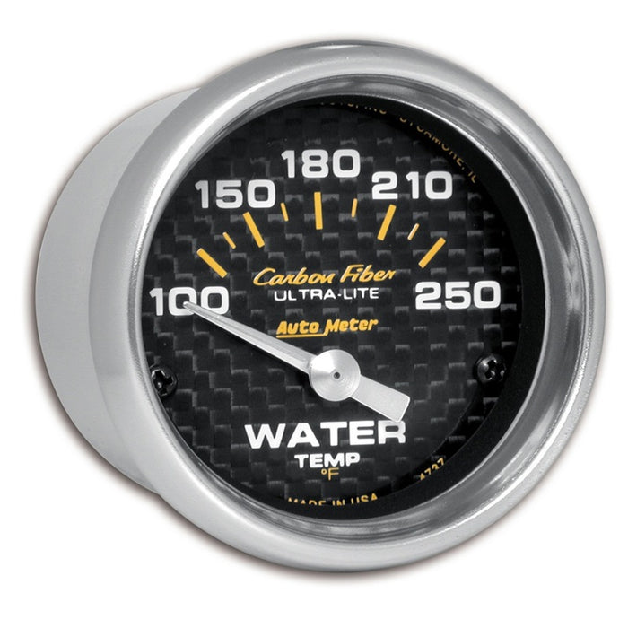 AutoMeter 4737 Autometer Carbon Fiber 52mm 100-250 Deg F Electronic Water Temp Gauge