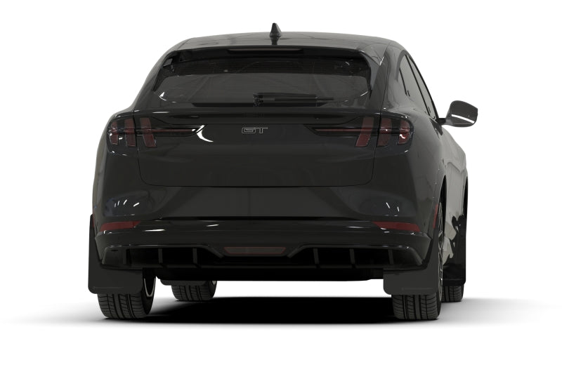 Rally Armor MF96-UR-BLK-WH 21-25 Ford Mustang Mach-E/GT/Rally Black Mud Flap w/White Logo