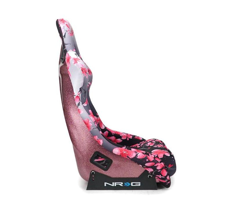 NRG FRP-303-SAKURA FRP Bucket Seat PRISMA Japanese Cherry Blossom Edition W/ Pink Pearlized Back - Medium