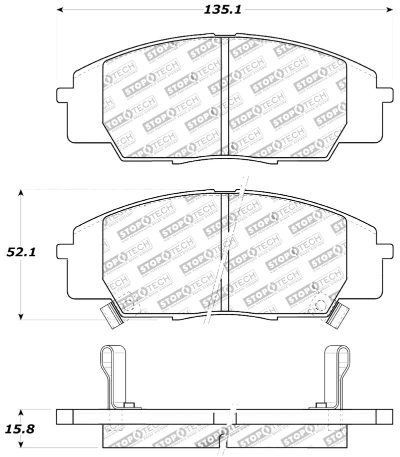 Stoptech 309.08290 StopTech Performance 00-09 S2000/06+ Civic Si/02-06 RSX-S (non base) Front Brake Pads